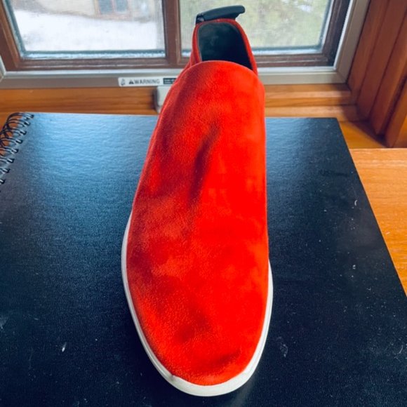 Via Spiga Marlow Red Suede Slip-on Sneakers/Ankle Shoes - Women's 7.5. - Picture 6 of 11